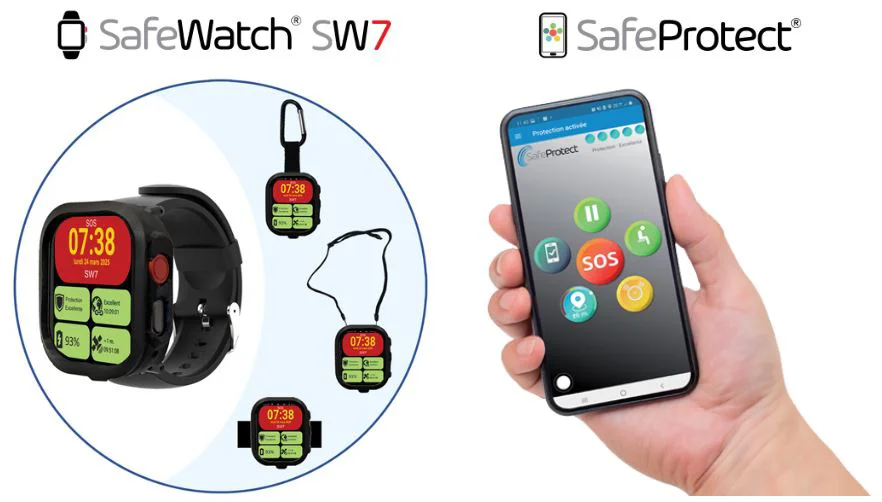 SafeWatch SW7 et application PTI SafeProtect