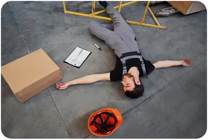 Travailleur isolé fait une chute sur son lieu de travail