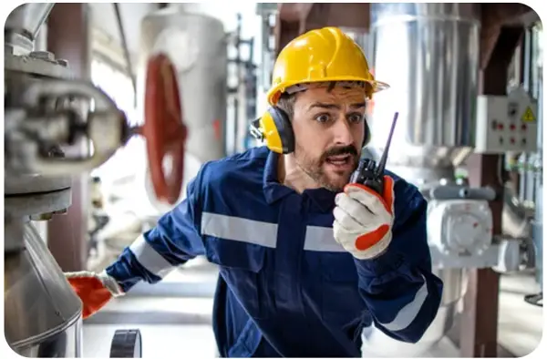 Un technicien passe par hasard, et voir l'accident